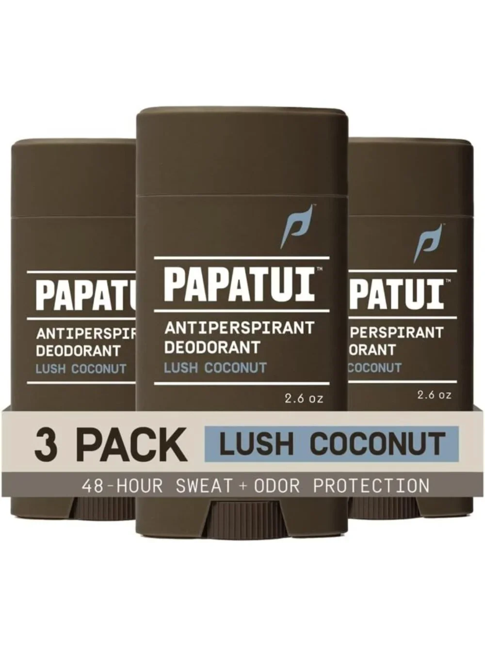Lush Coconut Antiperspirant Deodorant 2.6 oz - 3 Pack, Long-Lasting Freshness